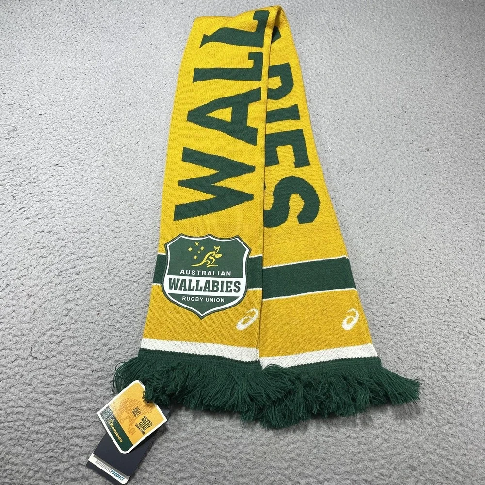 Australia Wallabies Scarf Mens One Size‎ Gold Rugby Union Asics Supporter